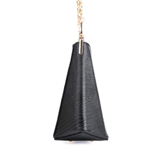 کیف دوشی مجلسی زنانه مدل آندیا چرم لیزارد مشکی