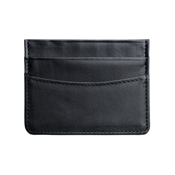 کیف کارت چرم مشکی ساده