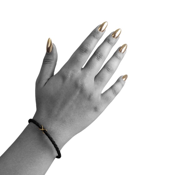 دستبند زنانه طلا چرم طرح بینهایت