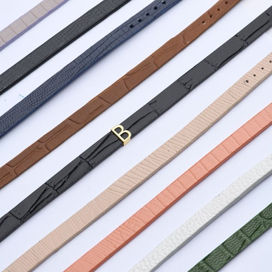 دستبند مردانه طلا چرم حرف B