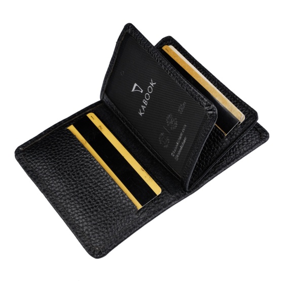 کیف کارت 4 لت طرح نظام چرم مشکی فلوتر