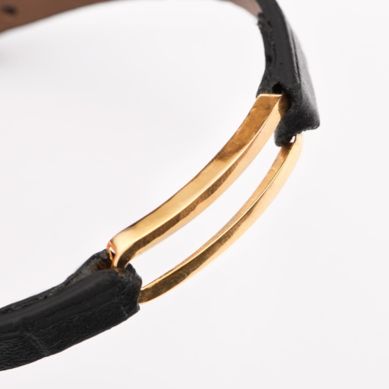 دستبند چرم و طلا مردانه طرح گلدورا