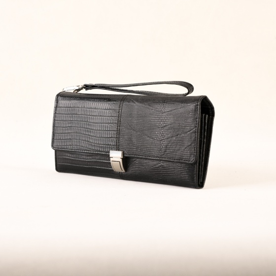 کیف دستی زنانه طرح صنم چرم لیزارد مشکی