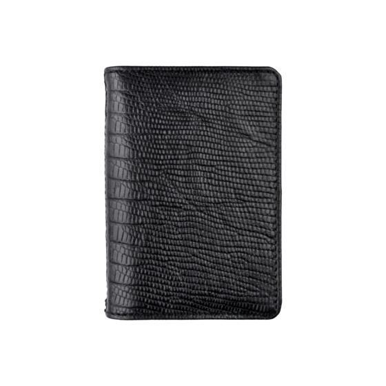 کیف کارت 4 لت طرح نظام چرم مشکی لیزارد