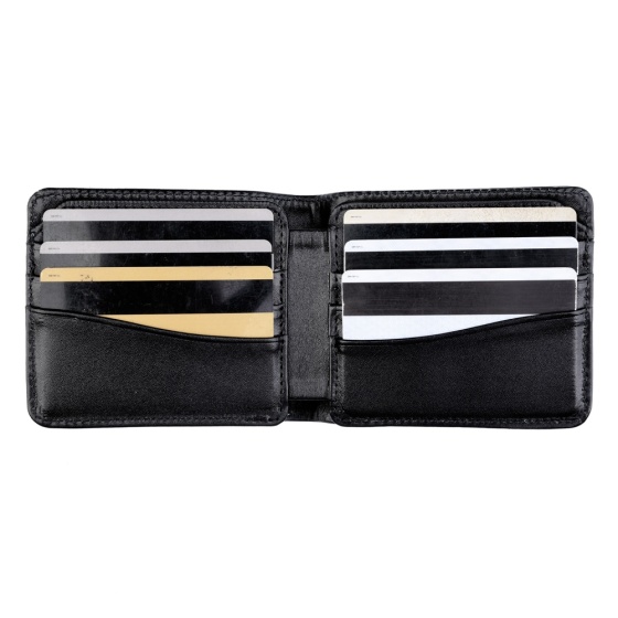 کیف پول جیبی طرح آراز چرم ساده مشکی