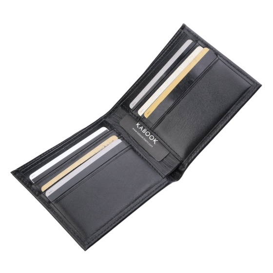 کیف پول جیبی طرح جوان چرم ساده مشکی