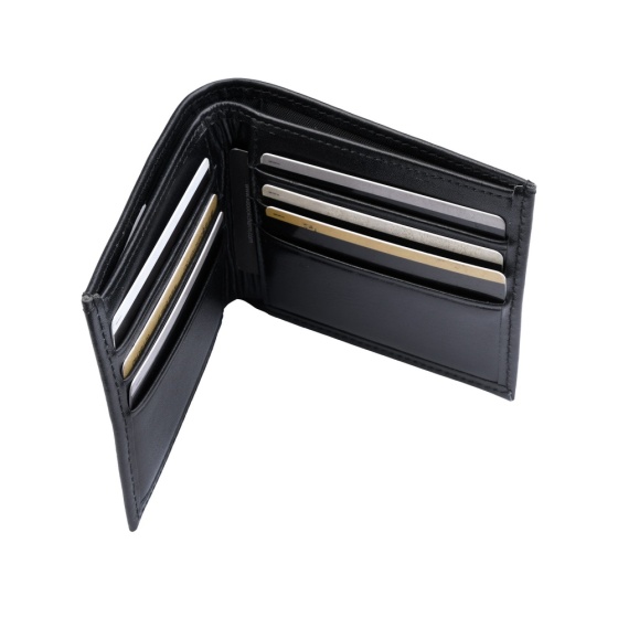 کیف پول جیبی طرح جوان چرم ساده مشکی