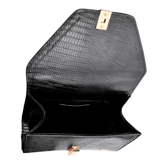 کیف دستی زنانه مدل روسا چرم لیزارد مشکی