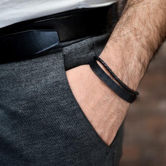 دستبند طلا چرم اسم محمد