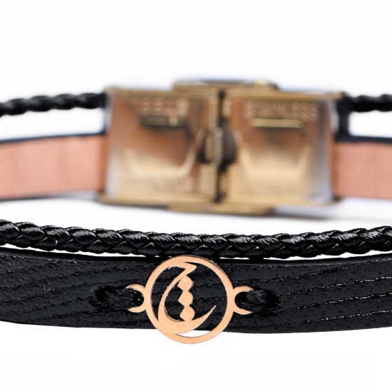دستبند طلا چرم حرف چ