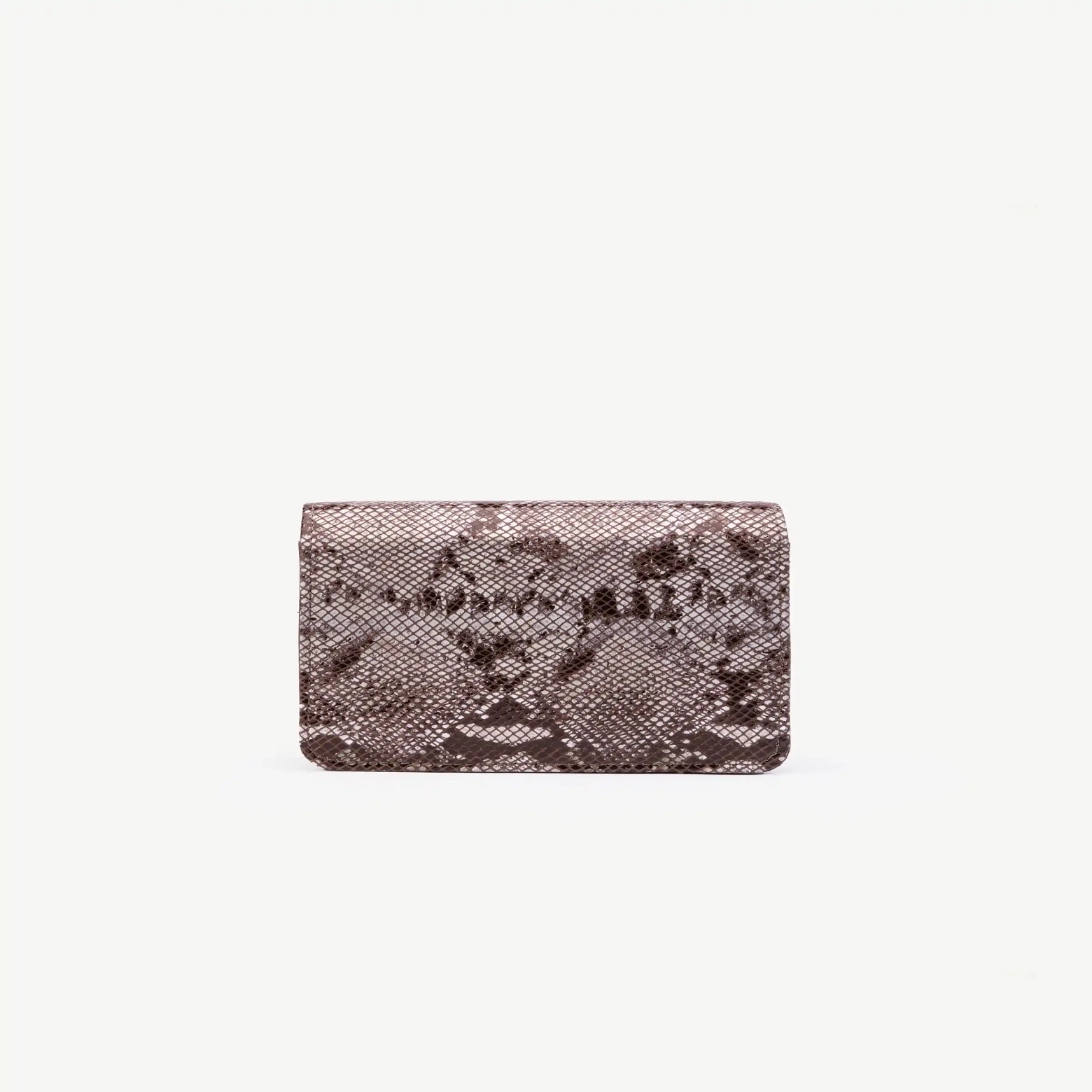 کیف دوشی چرم طبیعی طرح آمبر پوست ماری قهوه‌ای زنانه - کراس بادی چرم