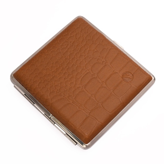 جعبه سیگار چرم عسلی