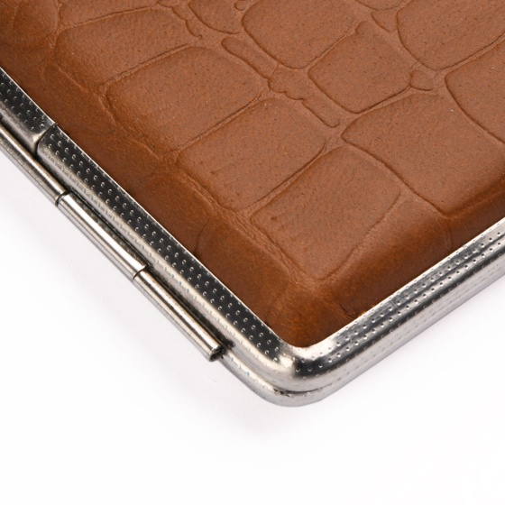 جعبه سیگار چرم عسلی