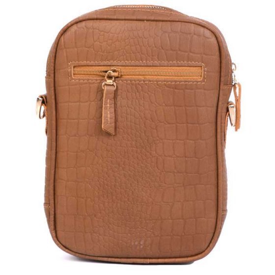 کیف کراس بادی مردانه طرح لونا چرم عسلی